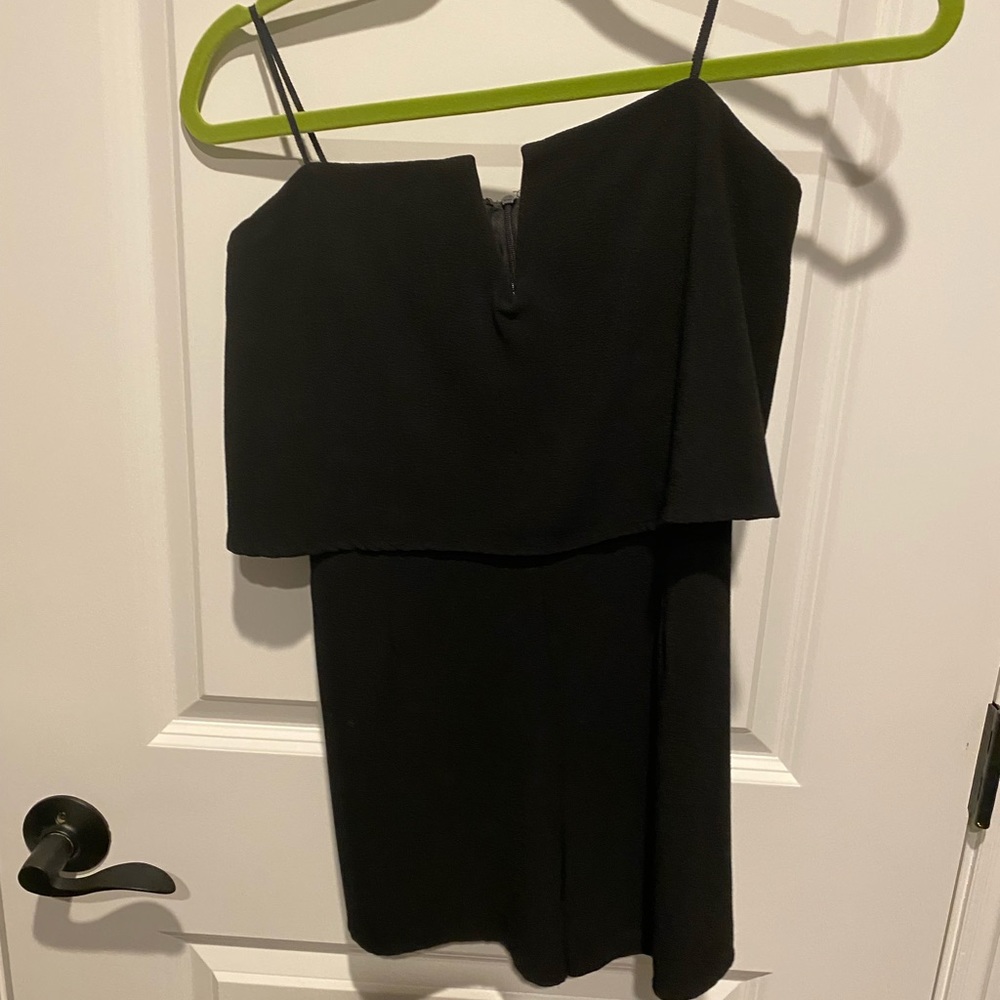Black strapless romper